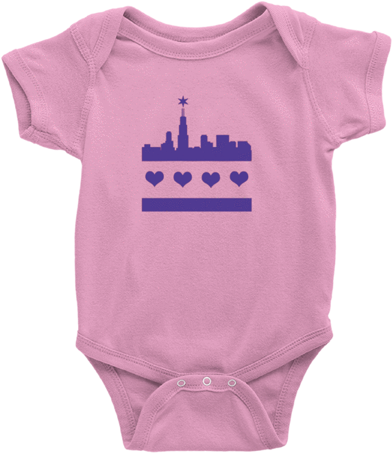 Babies Festive Chicago Skyline - Infant Bodysuit Clipart (572x660), Png Download