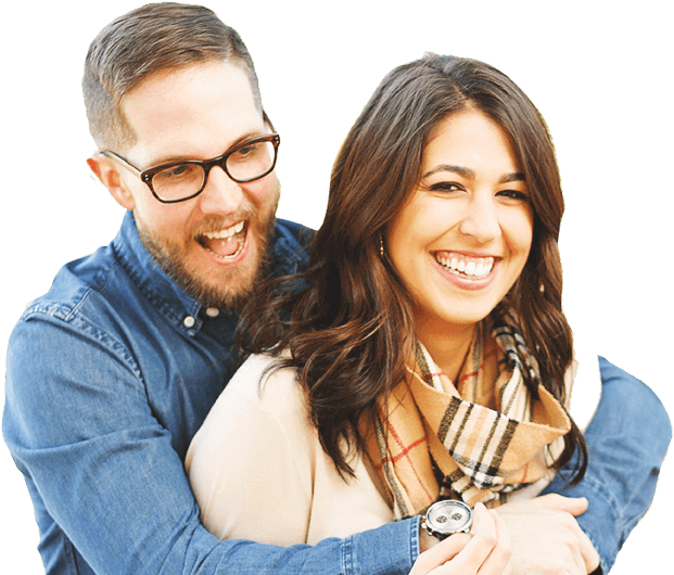 Smiling Couple With Clean Teeth Clipart (654x529), Png Download