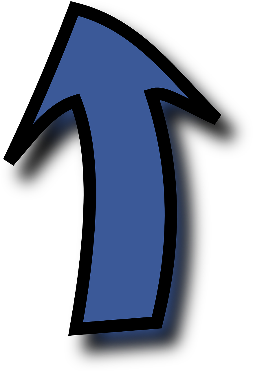Blue Arrow Pointing Up - Up Arrow Cartoon Png Clipart (874x1281), Png Download