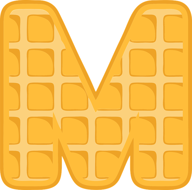 M, Alphabet, Waffle, Letter, Typography, Text, Font Clipart (640x634), Png Download