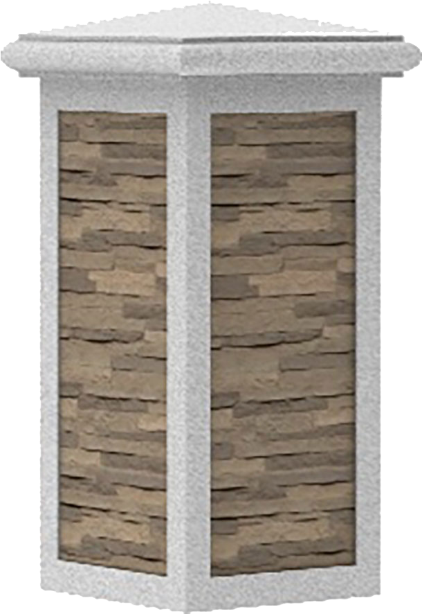 Stucco Columns With Faux Stone Inserts Clipart (790x920), Png Download