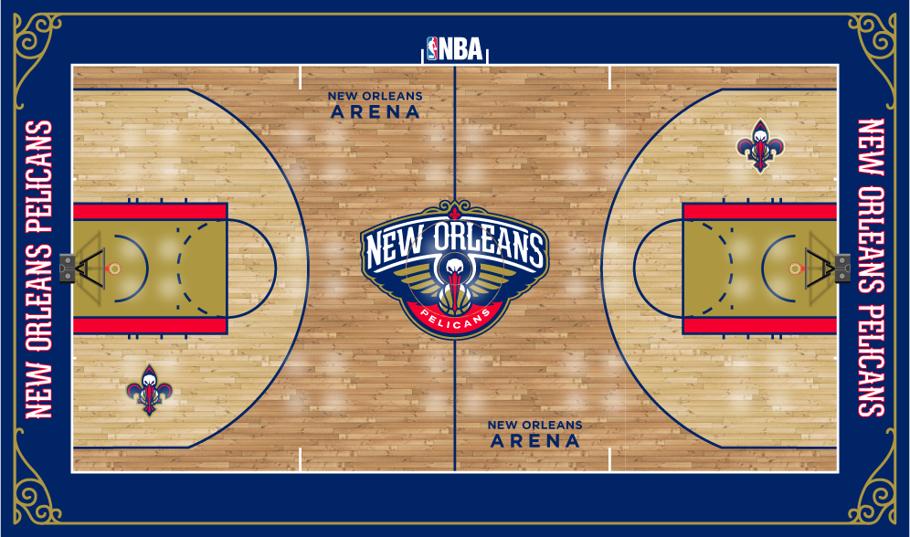 Nop Court - New Orleans Pelicans Home Court Clipart (996x588), Png Download