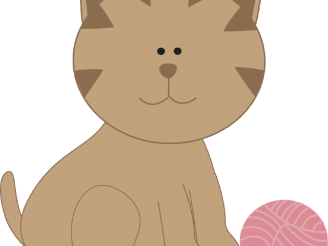Kittens Clipart Ball Yarn - Cartoon - Png Download (640x480), Png Download