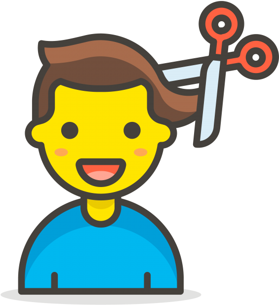 Man Getting Haircut Emoji Clipart (866x650), Png Download