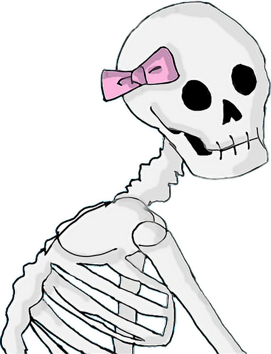 Cutie Skeleton Goth Tran Halloween Transparent Tumblr - Halloween Png Clipart (1024x1339), Png Download