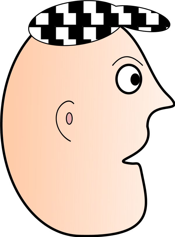 Cartoon Man Face Profile Wearing Cap - Cartoon Clipart (600x811), Png Download