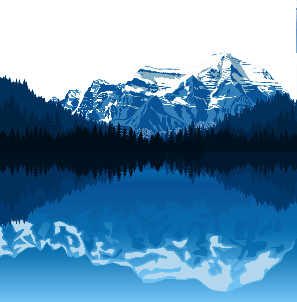 Mountain Vector Reflection - Landscape Mountains Clip Art - Png Download (984x1000), Png Download