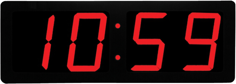 Big Time Clocks 5" Number Classic Clock - Led Display Clipart (850x850), Png Download