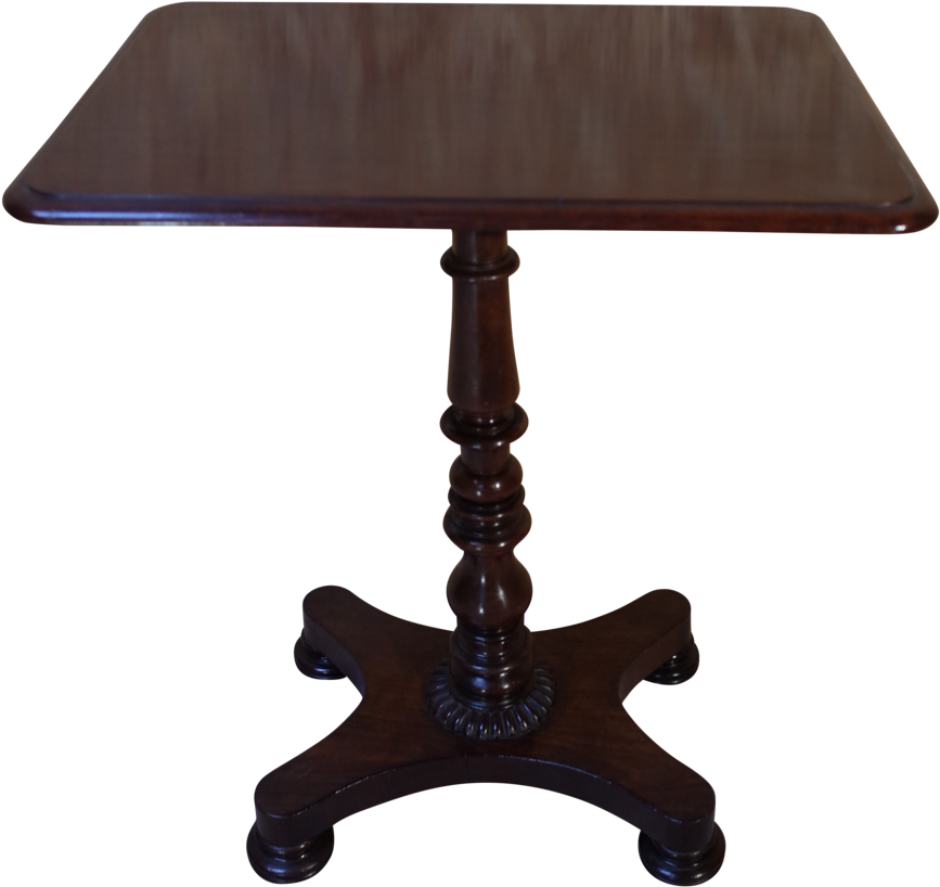 Rectangle Top Mahogany Pedestal Table - End Table Clipart (1024x1019), Png Download