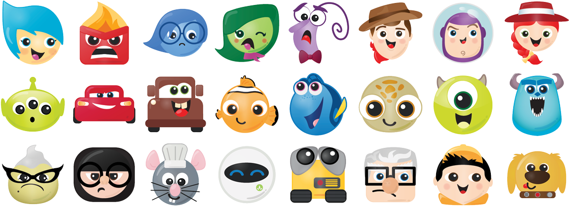 Emoji Clipart Disney, Emoji Disney Transparent Free - Emojis De Disney Pixar - Png Download (1200x465), Png Download