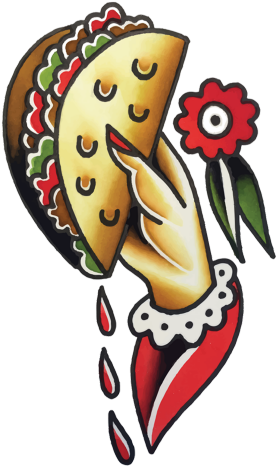 Tacos Clipart Arm Leg - Traditional Taco Tattoo - Png Download (640x480), Png Download