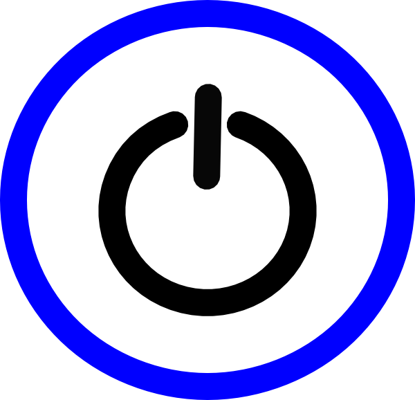 Blue And Black Power Svg Clipart (600x578), Png Download