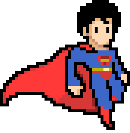 Superman - Superman Pixel Art Clipart (820x600), Png Download