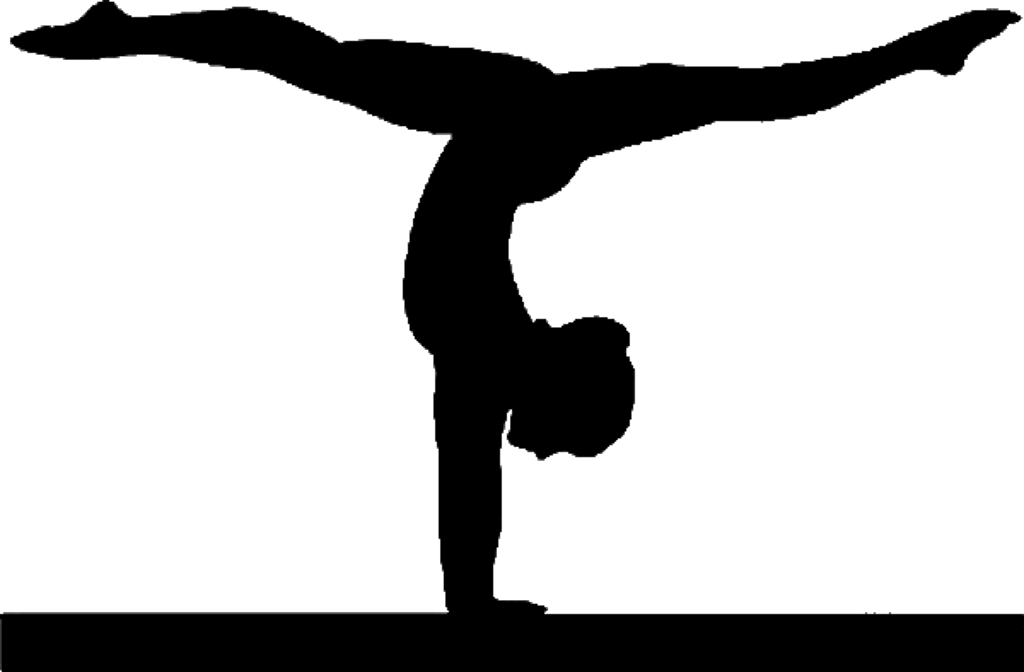 Boys Gymnastics Png Black And White Pluspng - Gymnastics Black And White Clipart (1024x672), Png Download