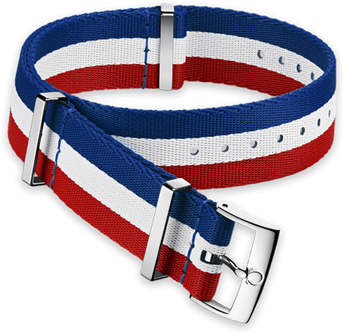 Polyamide 3‑stripe Blue, White And Red Strap - Red White Green Nato Strap Clipart (640x640), Png Download