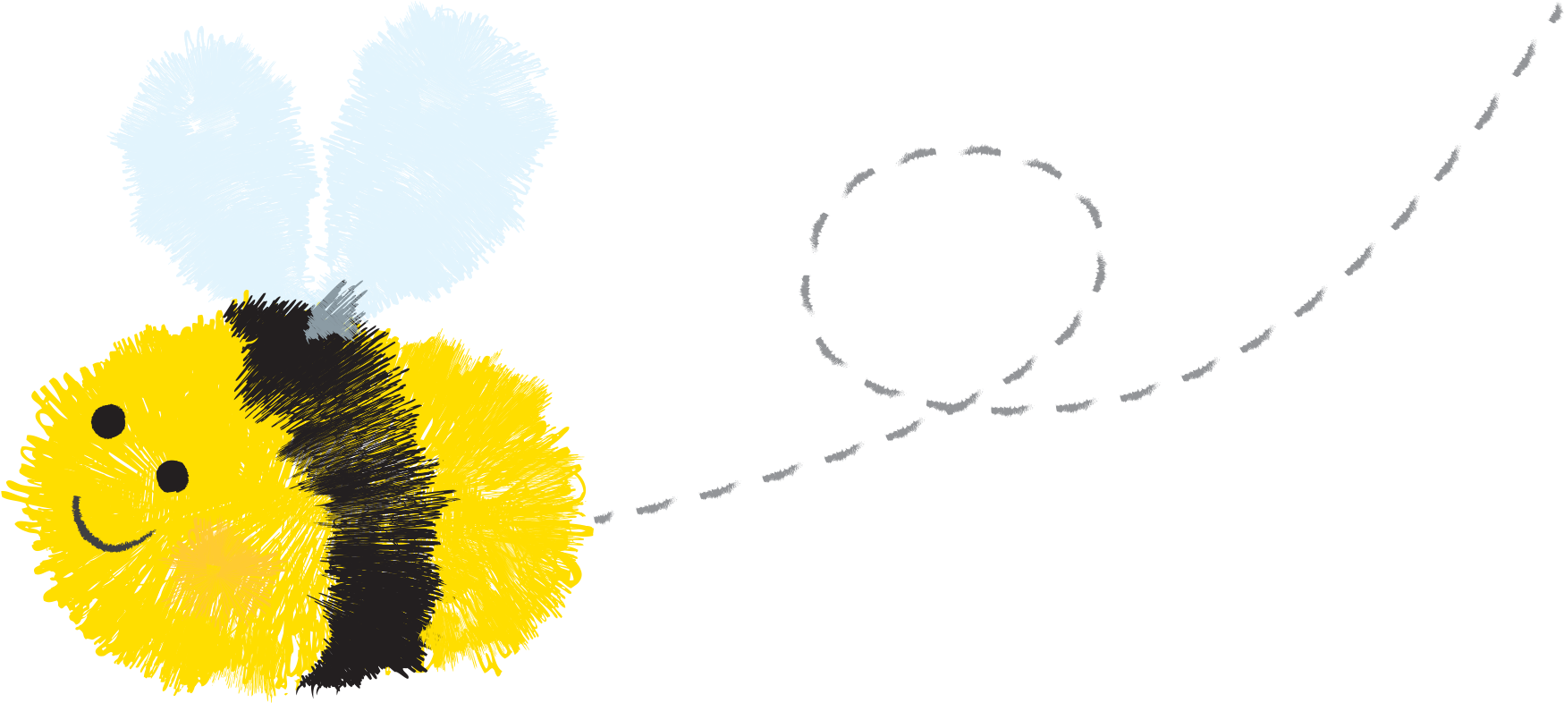 Flying Bee - Mimosa Clipart (1799x861), Png Download