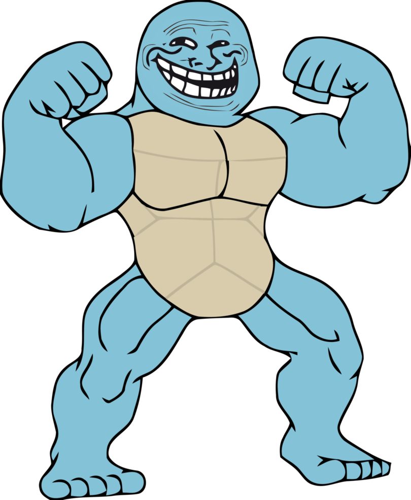Trollface On Steroids By - Troll Face Pokemon Png Clipart (810x986), Png Download