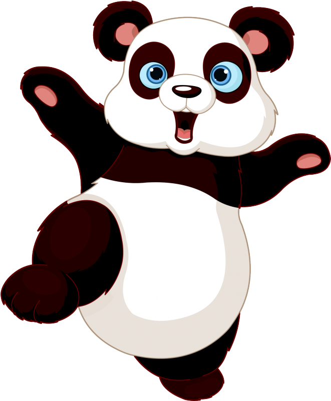 Panda Dancer Stickers Cute Cartoon Holding Blank - Cute Panda Clipart - Png Download (661x801), Png Download