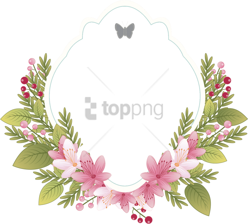 Free Png Frame Vintage Flower Png Image With Transparent - Wedding Flower Frame Png Clipart (850x766), Png Download