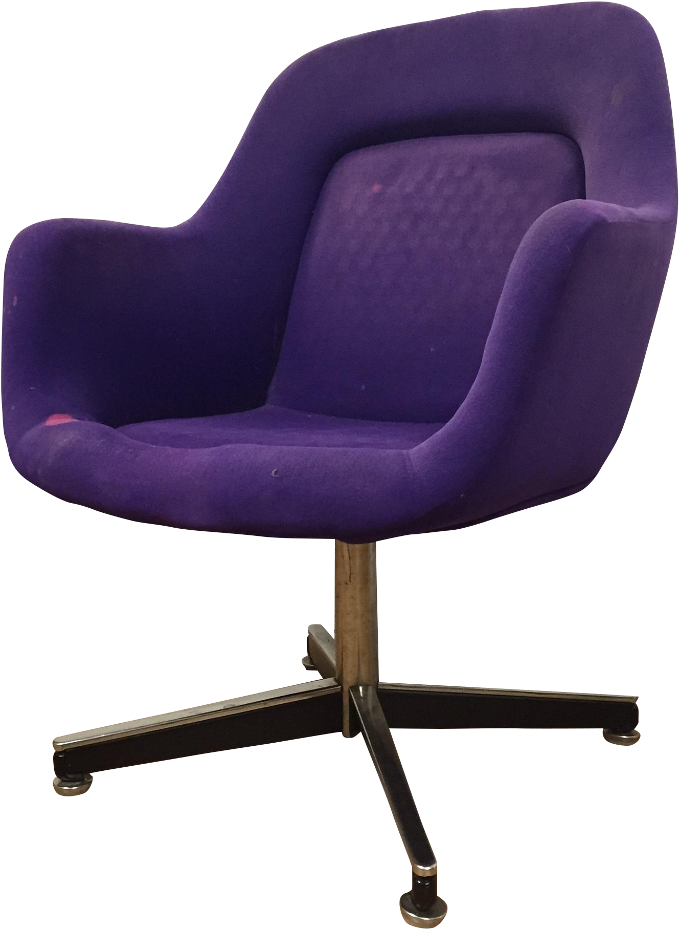 Furniture Chair White Furry - Purple Desk Chair No Wheels Clipart (1889x1889), Png Download