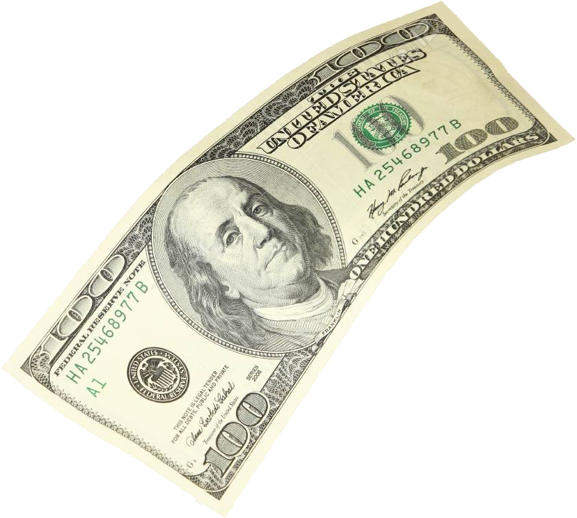 Falling Hundred Dollar Bills , Png Download - 100 Dollar Bill Clipart (829x744), Png Download