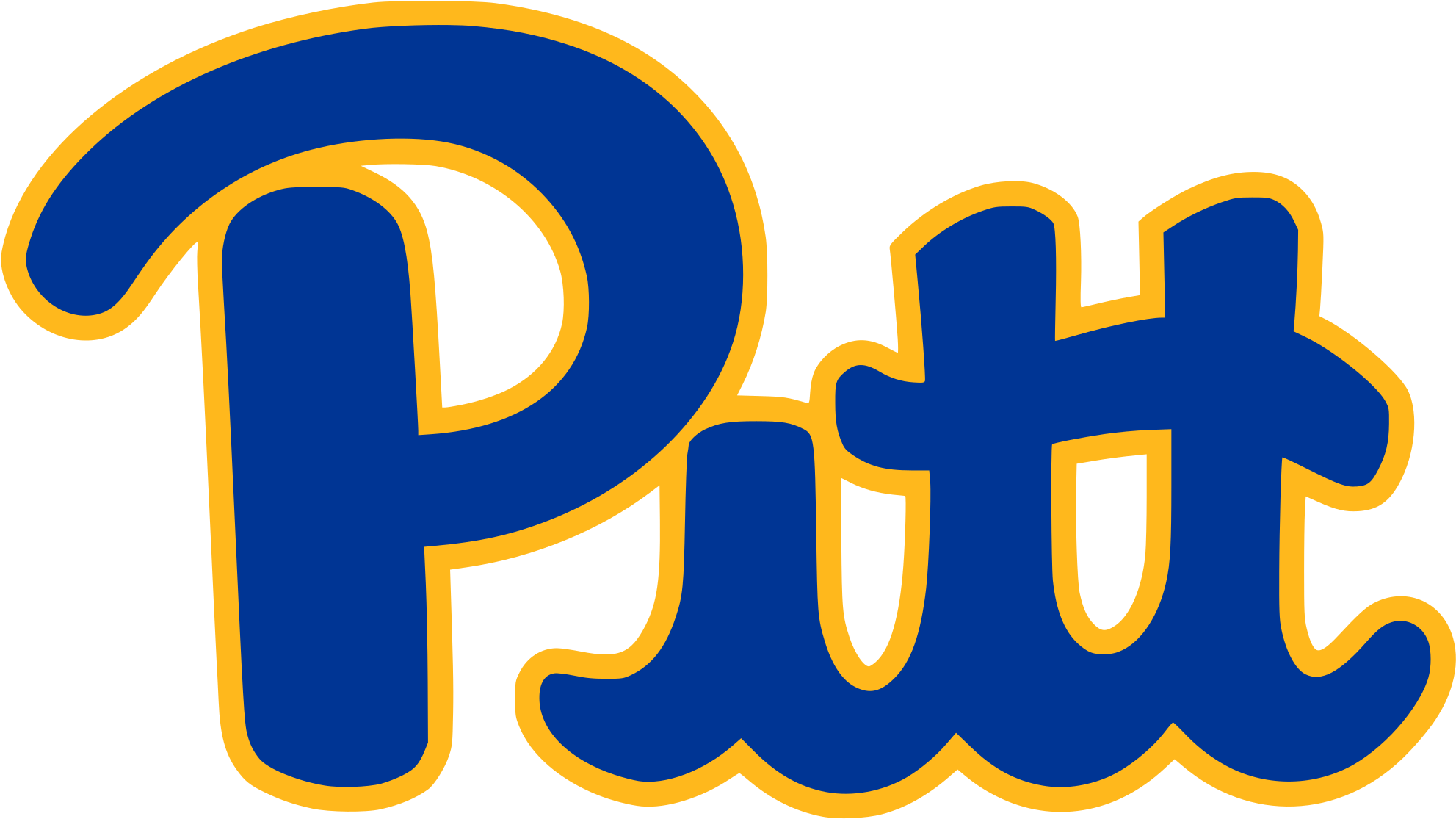 Logo - Pittsburgh Panthers Football Clipart (2000x1128), Png Download
