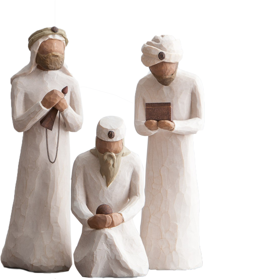 Nativity Wisemen Figurines Clipart (1000x1000), Png Download