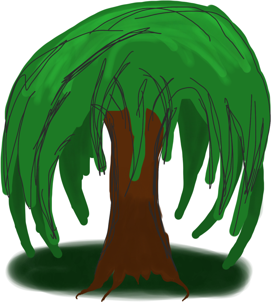 Cartoon Willow Tree Clipart (870x970), Png Download