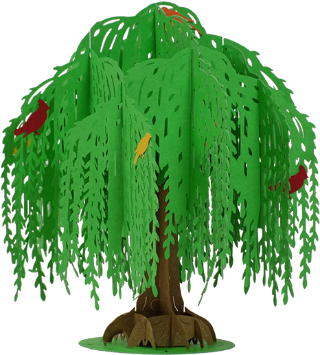 Willow Tree Love Pop Up Card Clipart (1280x720), Png Download