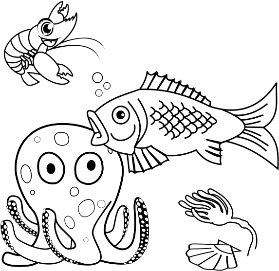Color This Sea World Clipart (600x600), Png Download