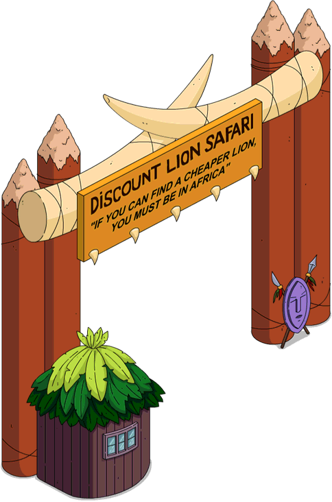Discount Lion Safari Entrance - Cartoon Clipart (484x732), Png Download