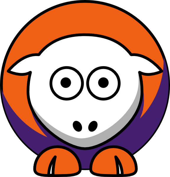 Sheep - Clemson Tigers - Team Colors - College Football Clipart (576x600), Png Download