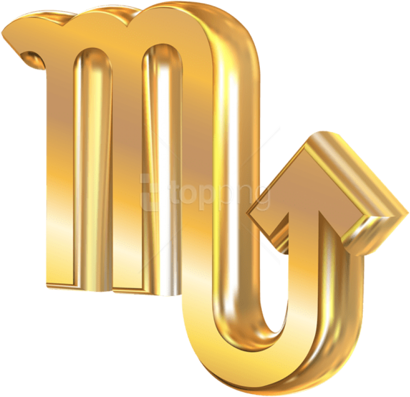 Free Png Download Scorpio 3d Gold Zodiac Sign Clipart Transparent Png (850x822), Png Download