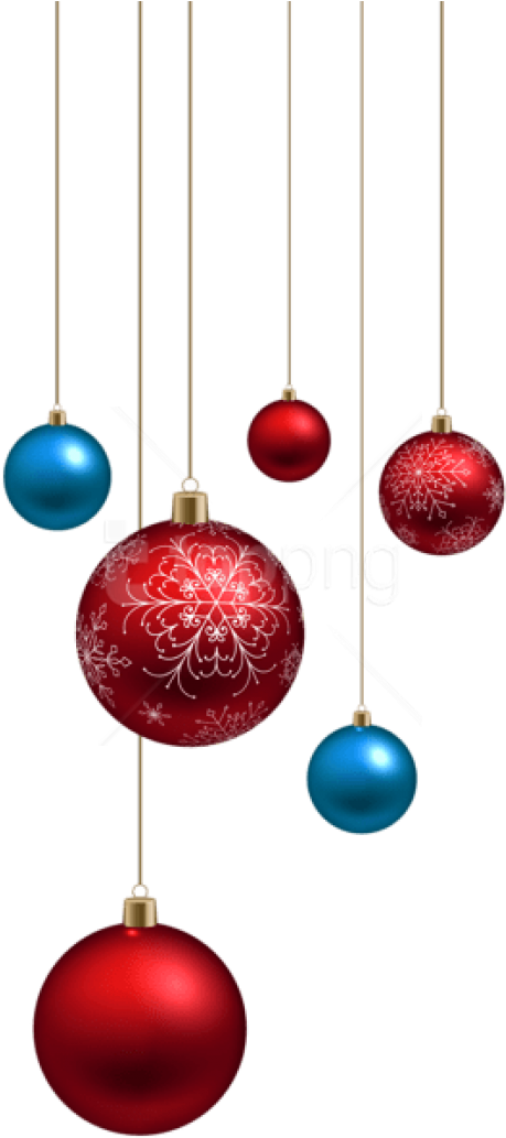 Free Png Red And Blue Christmas Balls Png Clipart (480x1044), Png Download