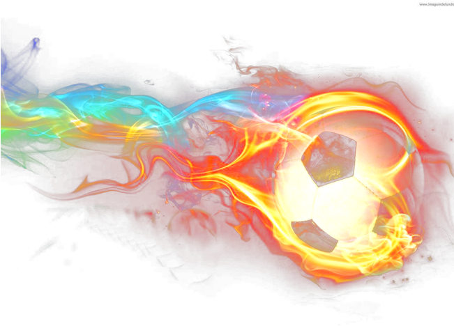 Ball Fire Wallpaper Neon Lighting Soccer Clipart - Soccer Ball On Fire Png Transparent Png (650x520), Png Download