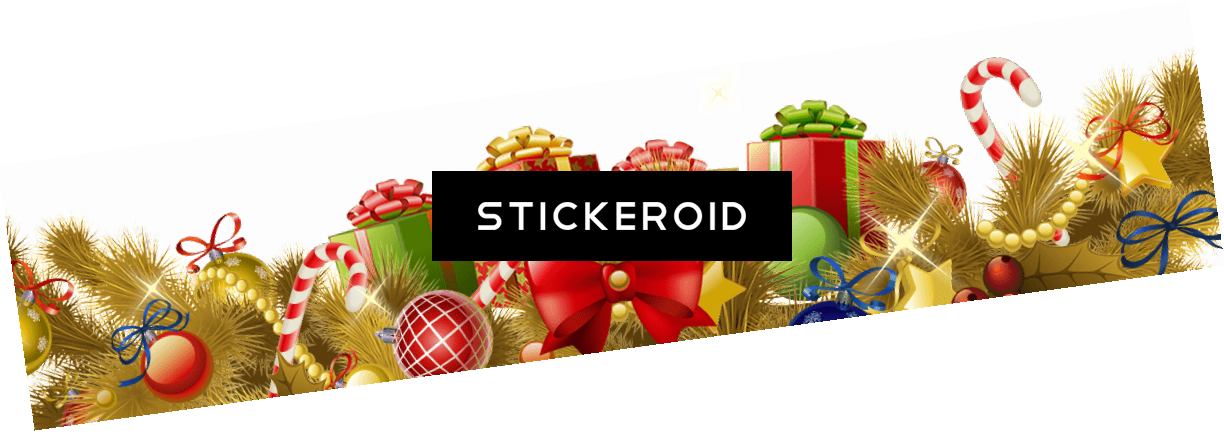 Beautiful Christmas Footer Gifts Balls Gold Clipart (1224x432), Png Download