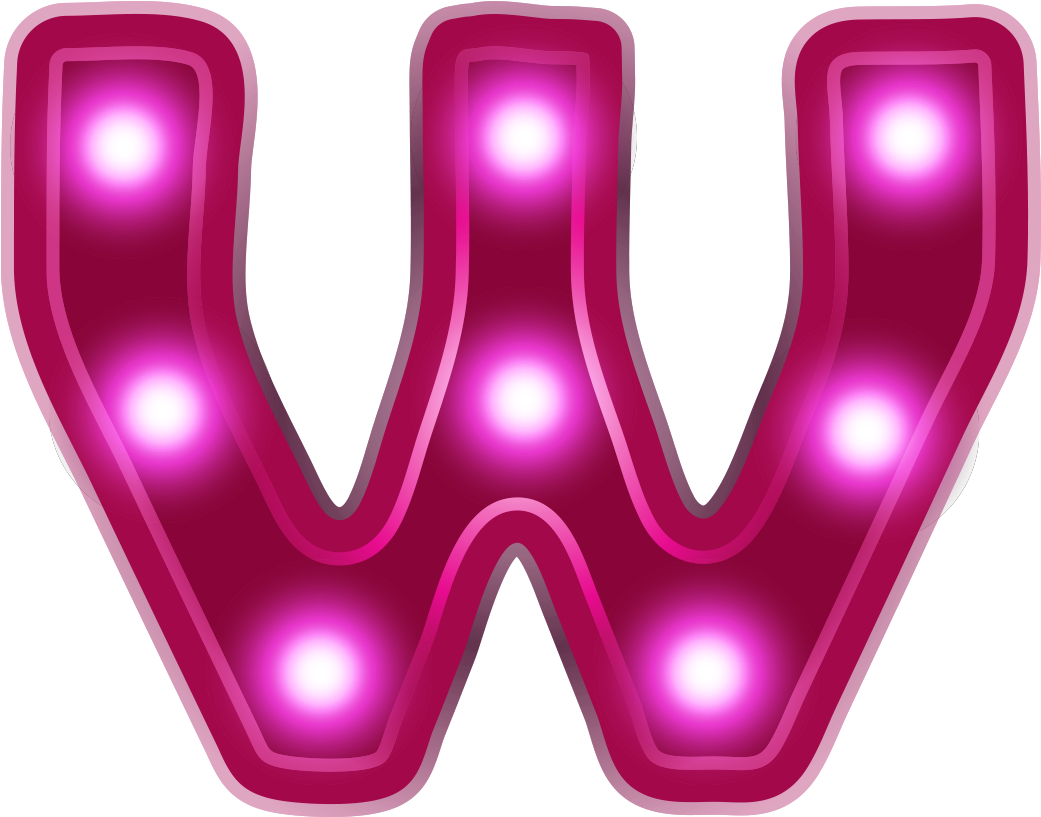 Letter W Red Neon - Letra W Neon Png Clipart (1600x1600), Png Download