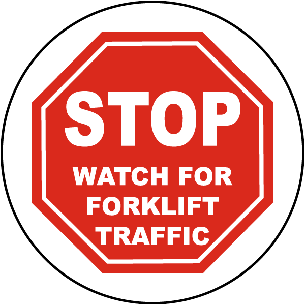 Stop Watch For Forklift Floor Sign - Circle Clipart (600x600), Png Download