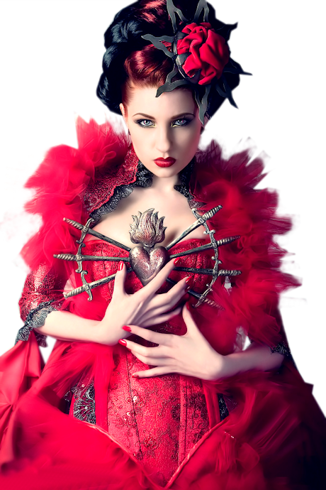 Fantasy Girl Png Photos - Queen Of Hearts Photoshoot Clipart (460x690), Png Download