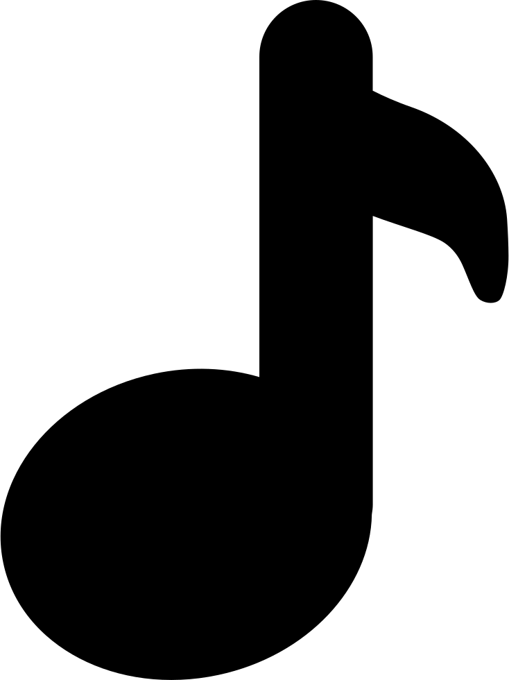 Music Note Black Shape Comments Clipart (734x980), Png Download