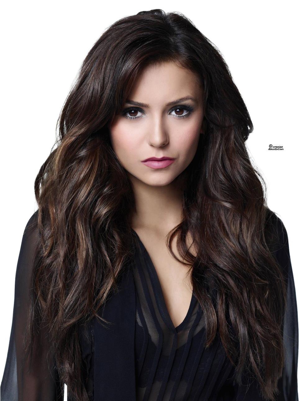 Nina Dobrev Png Photo - Brown Dark Hair Color Clipart (1012x1350), Png Download