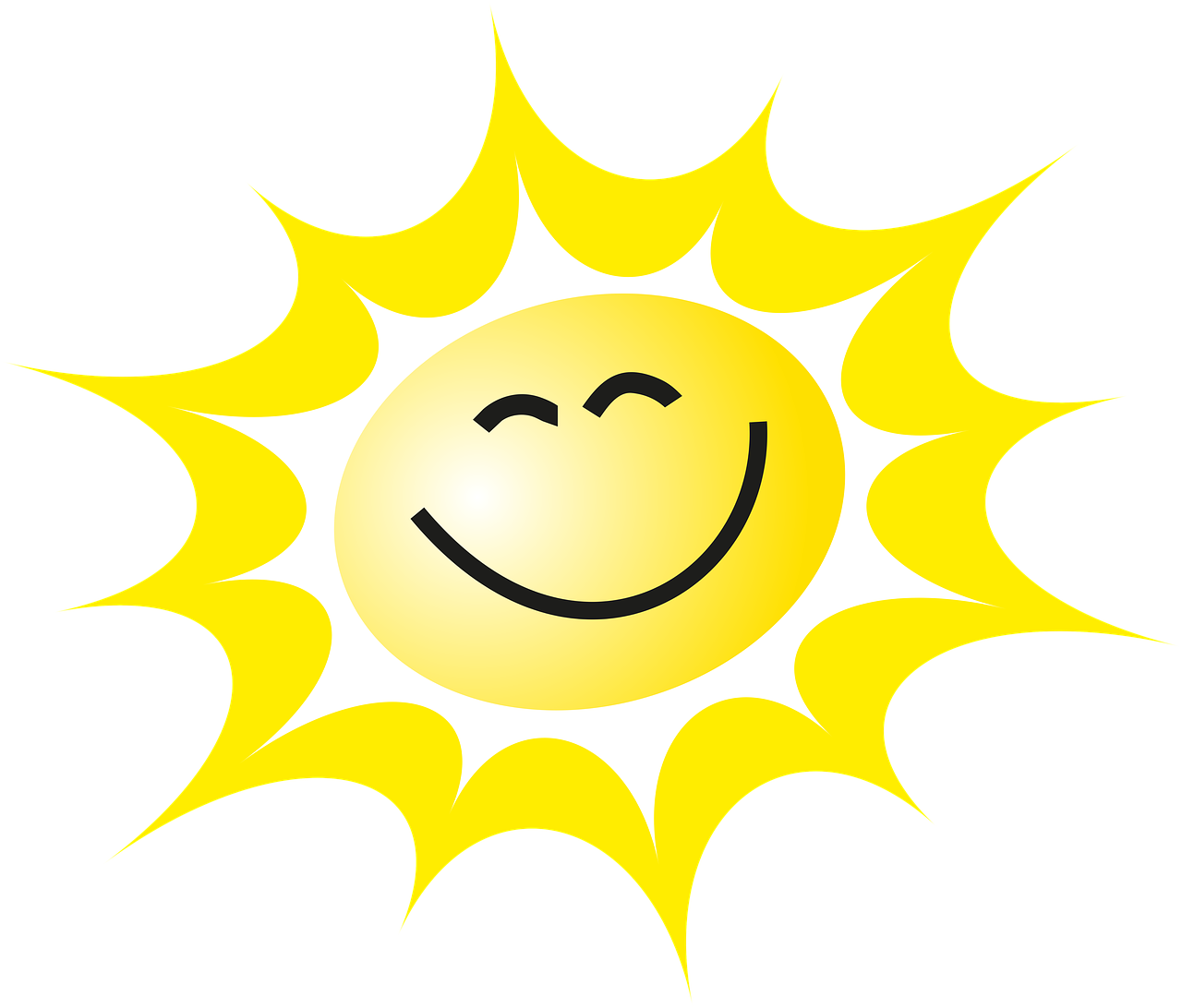 The Sun, A Smile, The Rays, Yellow, Sweetheart, Summer Clipart (843x720), Png Download