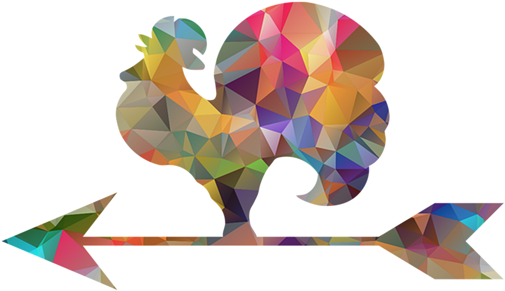 Chicken Hen Chicken Poly - Rooster Silhouette Clipart (1066x1280), Png Download