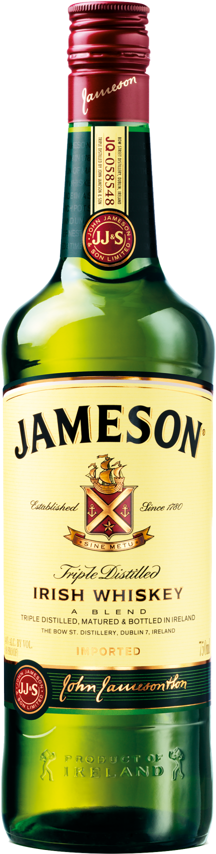 Jameson Irish Whiskey Ireland 750ml Bottle - Jameson Irish Whiskey Clipart (2048x2048), Png Download