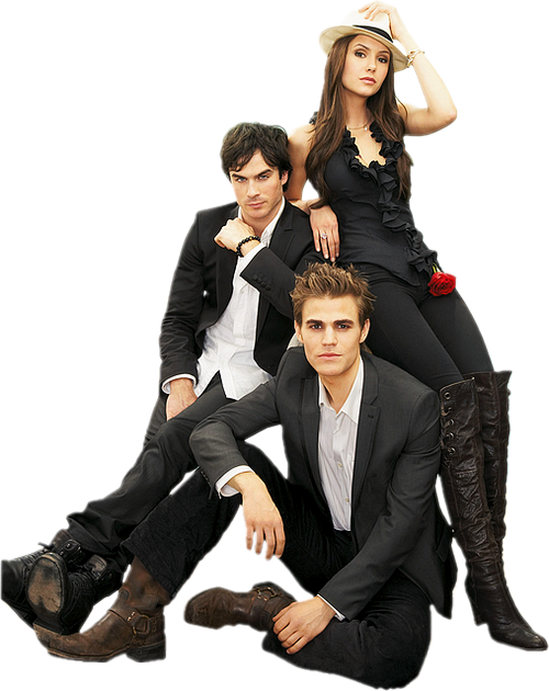 Vampire Diaries Cast Png Clipart (500x630), Png Download