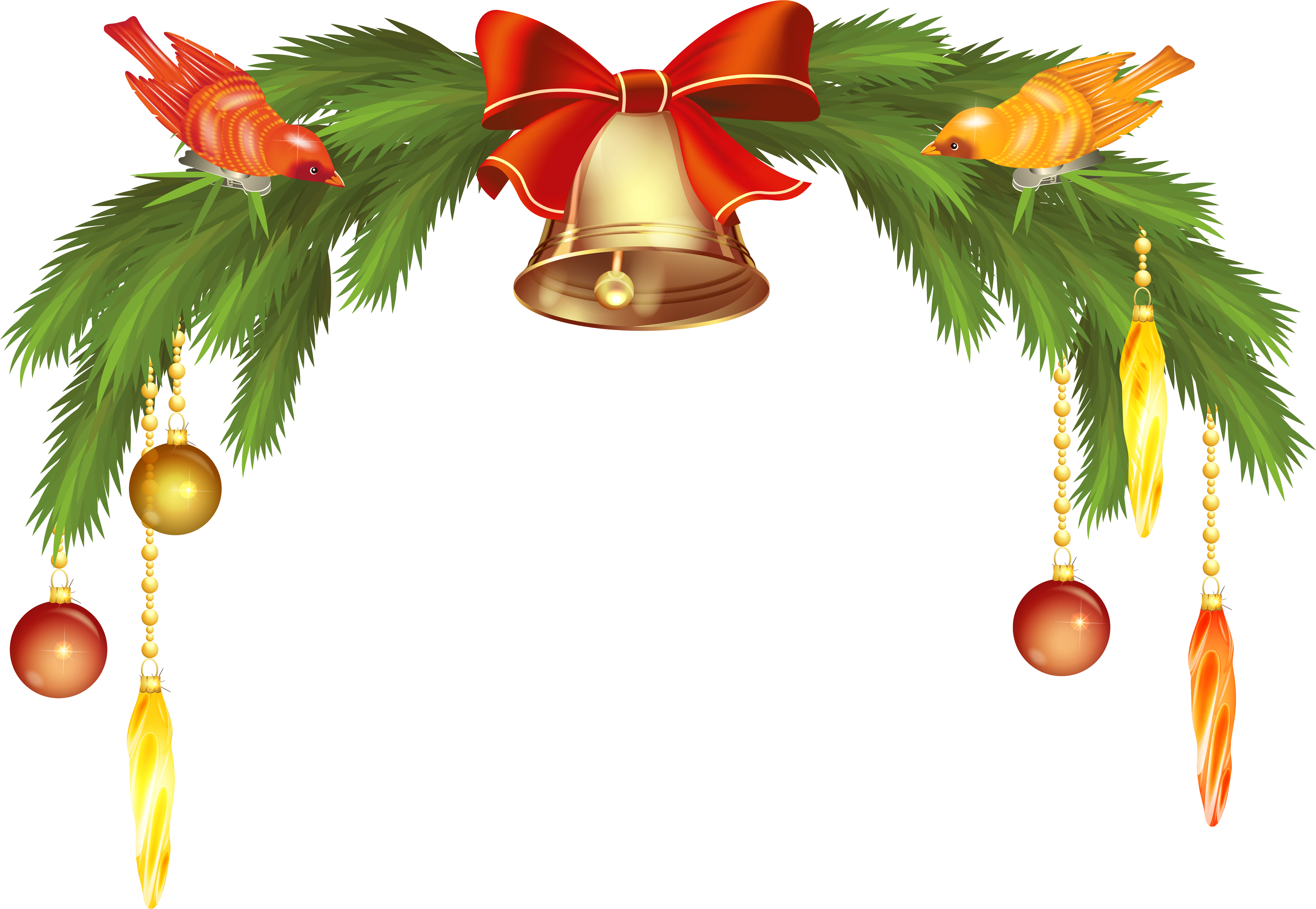 View Full Size - Christmas Bells Clipart (6972x4895), Png Download