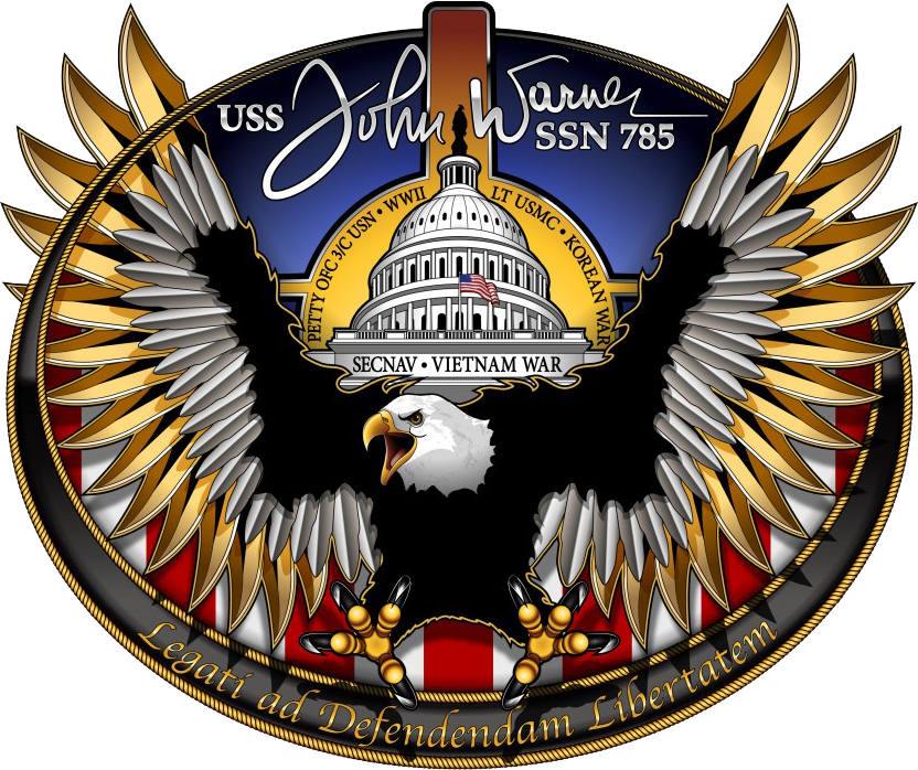 Uss John Warner - Uss John Warner Crest Clipart (832x698), Png Download