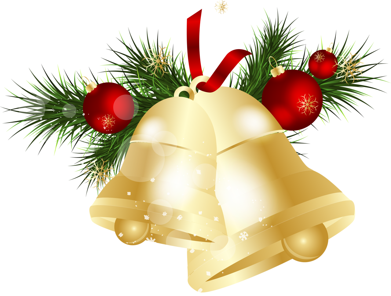 Christmas Tree Bell Png Clipart (1280x969), Png Download