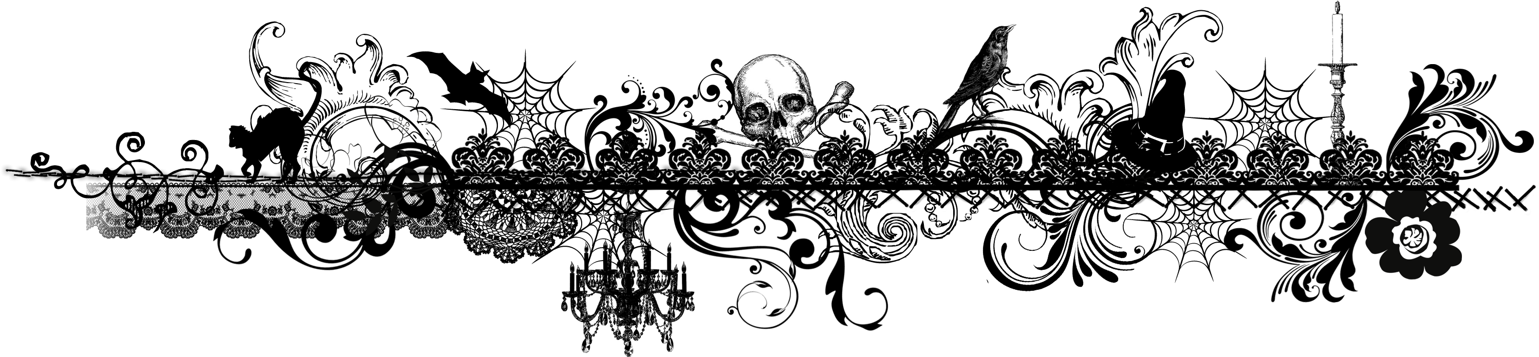 Pottermore - Harry Potter Wand Border Clipart (3600x1608), Png Download
