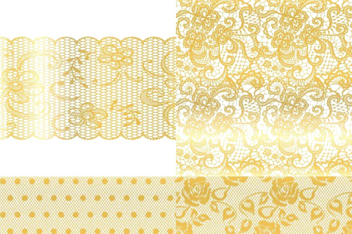 Gold Lace Png Hd - Motif Clipart (720x479), Png Download